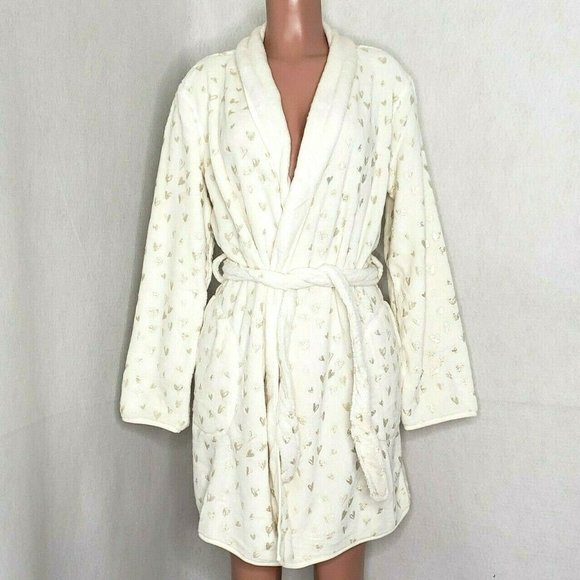 Martha Stewart Other - Martha Stewart Reversible Plush Robe Hearts